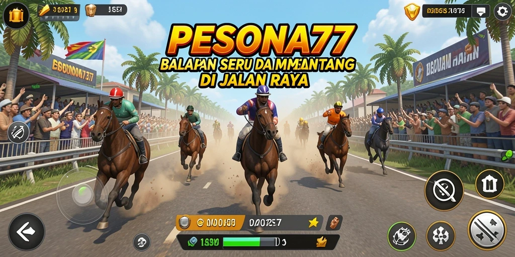 Screenshot gameplay <strong>PESONA77</strong> yang menampilkan aksi balapan seru.